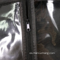 Embalaje de logotipo personalizado Bolsa de ventana de PVC Bolsa de extensión de cabello no tejida a prueba de polvo con percha de madera